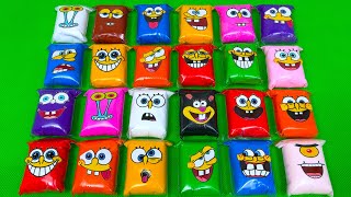 Spongebob Squarepants - Looking Slime Coloring With Mini Bags Most Satisfying Slime, Asmr