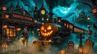 Scary Halloween Ambience 2026 🎃 Cozy Autumn in Train Station 👻 Spooky Sounds & Halloween Music screenshot 1
