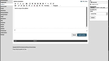 Uploading a Syllabus in Canvas