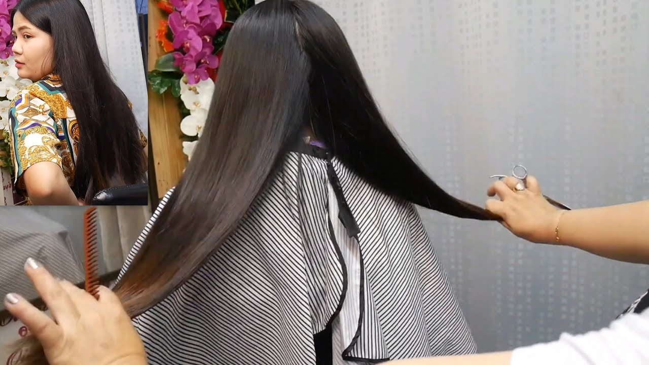 Very long haircut style V shape beautiful