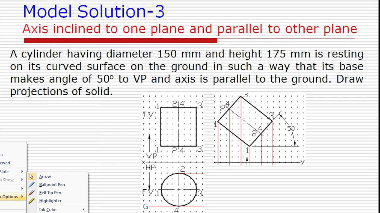 Different problems on projections of solids through PPT slides YouTube