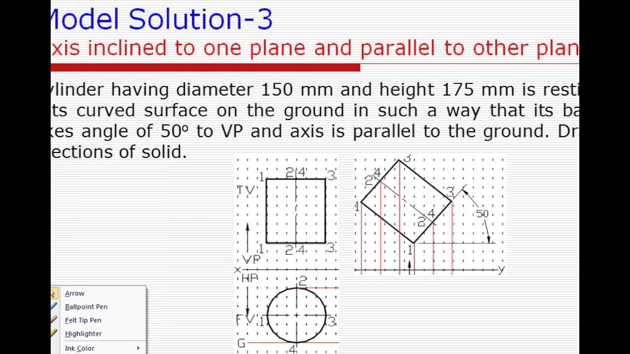 Different problems on projections of solids through PPT slides YouTube