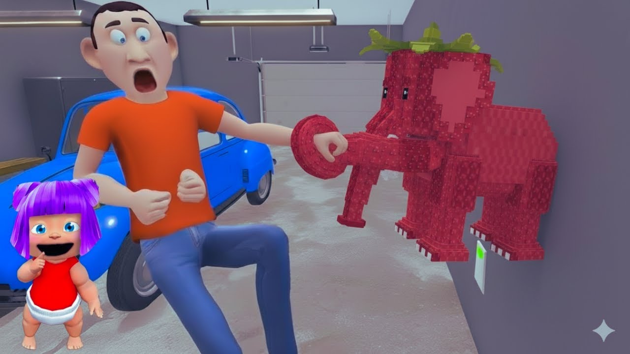 Lia BEBEK Oldum, Odam Steal a Brainrot Strawberry Elephant Girdi  Babam Şok Oldu