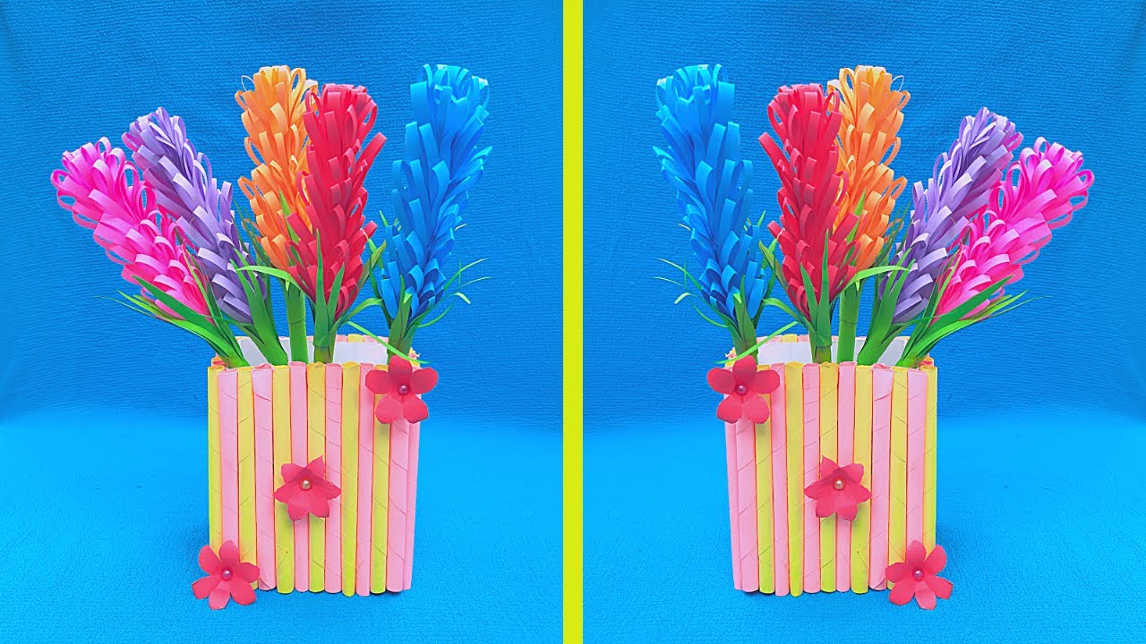 Flower Vase Out of Waste Easy Paper Vase Making Paper Vase Craft