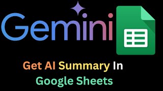 Get AI Summary in Google Sheets using Gemini #appsscript