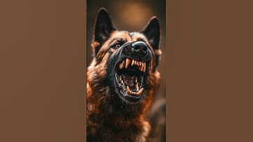 Thumbnail of Angry German shepherd dog barking 😨😰