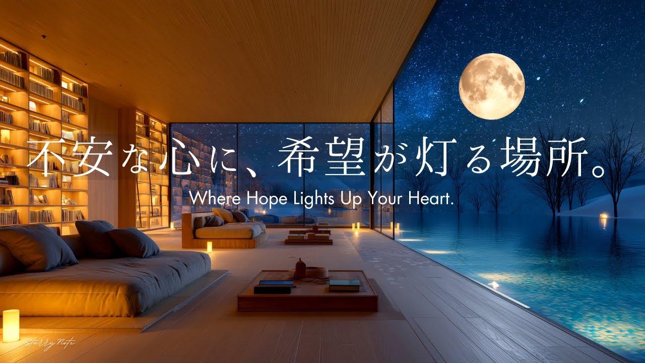 【4K / 途中広告なし】不安な心に希望が灯る場所。温かい光に包まれて、明日を信じる夜。｜自律神経を整える癒しのピアノBGM｜睡眠・作業・勉強・読書用
