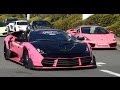 フル加速しながら出撃!! 大黒PAからツーリングに出発するスーパーカー集団 [HD] Amazing sound Ferrari & Lamborghinis!!