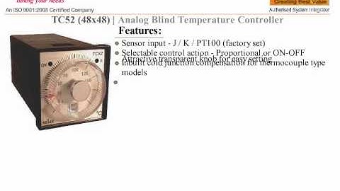 SELEC TC52 ANALOG BLIND TEMPERATURE CONTROLLER