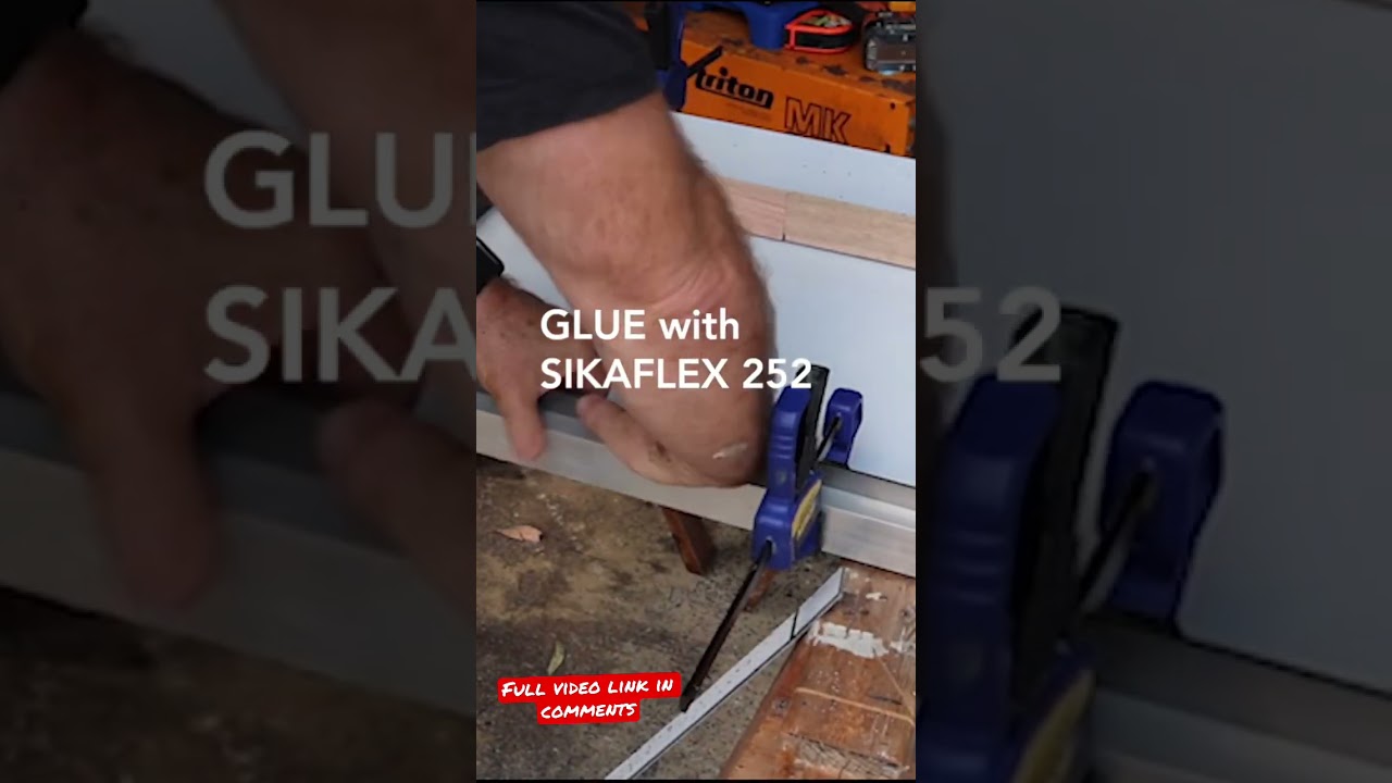 DIY Camper cladding a storage box door out of composite aluminum 