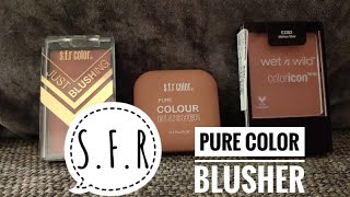 SFR Pure Colour Blusher- 03 Naked Apricot Review+Swatches+Dupes | SFR Blush| Wet n Wild Blush