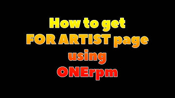 How to get Apple and Spotify for Artist using ONErpm