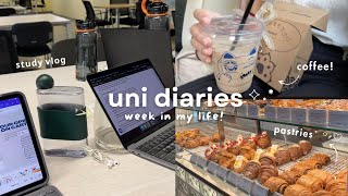 first week of uni 🎧·˚ ༘ : studying, cooking, classes, coffee, cafe