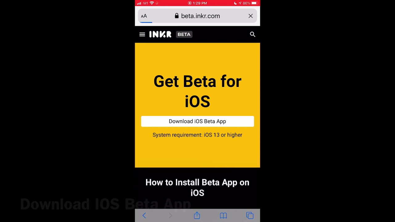How to download INKR Beta on IOS devices