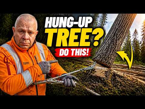 How to Safely Bring Down a Hung-Up Tree by Twisting the Trunk - YouTube