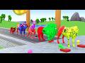 Animal Crossing Fountain With Zebra Lion Kangroo Buffalo And Cat | Zoova 3D