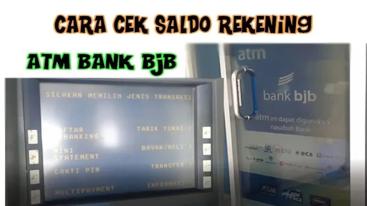 Cara Cek Saldo Rekening ATM Bank BJB - YouTube