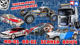 Tamiya RC Neuheiten 2023 Spielwarenmesse Nürnberg  BBX BB-01 MB-01 Rallye Golf  MK2 Scania 700 8x4/4