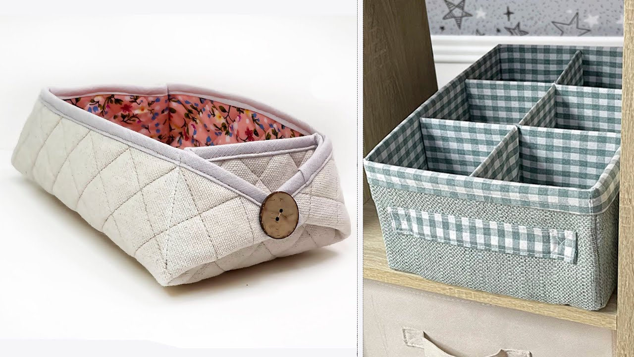 Simple Sewing Ideas // Convenient textile storage boxes