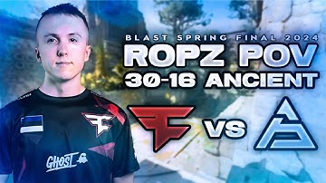 ropz Ancient POV (30-16) vs SAW | BLAST Premier Spring Final 2024