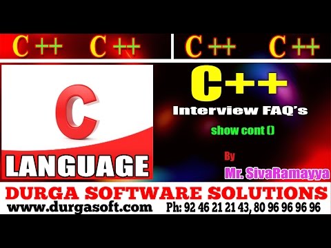 C++ tutorial || Inter view Faq's|| show cont ()