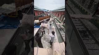 Incredible Teamwork: Lightning-Fast Truck Unloading #shorts