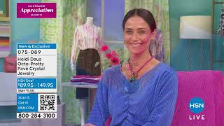 Heidi Daus OctoPretty Pav Crystal Pin with Pink Cord Nec...