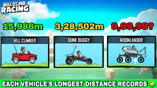 Hill Climb Racing : Each Vehicle's Longest Distance Record