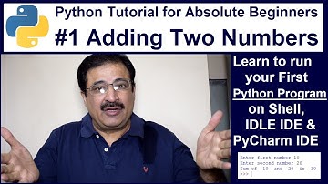 Python Tutorial for Absolute Beginners #1 Adding Two Numbers
