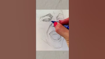 Drawing dynamic facial expressions: the scream 😱 #shorts #drawing #art