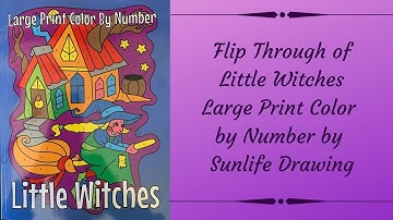 Flip Through of Little Witches Large Print Color by Number by Sunlife Drawing