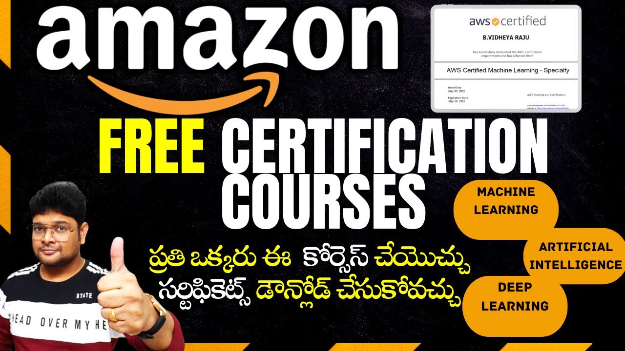 Amazon AWS Free Online Certification Courses | Learn AI, ML & DL with Free Certificate in Telugu