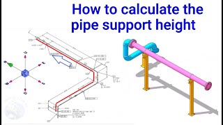 How to calculate the height of pipe supports in a piping system