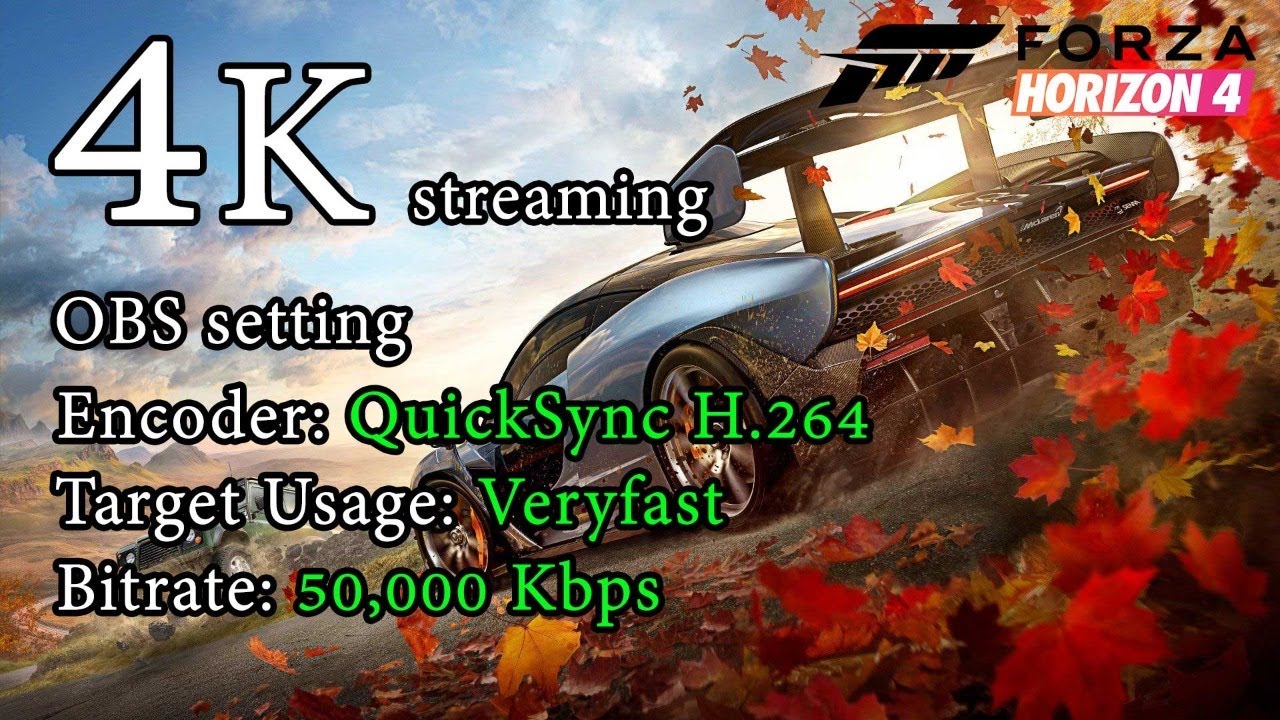 4k Testing 4 Fh4 Streaming Quicksync H 264 Bitrate 50 000 Kbps Target Usage Veryfast Youtube