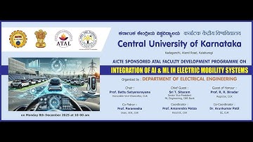 AICTE-ATAL FDP on "Integration of AI & ML in Electric Mobility Systems",Dept of EE CUK VI Microsytem