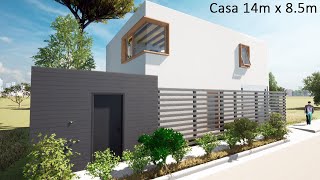 Casa de dos niveles | terreno de 14m x 8.5m | 149 m2 | dos habitaciones