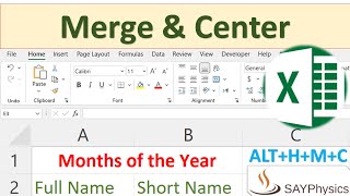 How to merge and center align text in MS Excel