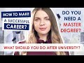 What should you do after university? | How to make successful career? | Do you need a master degree?