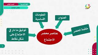 اللغة العربية 10 - فصل 1 | محضر اجتماع