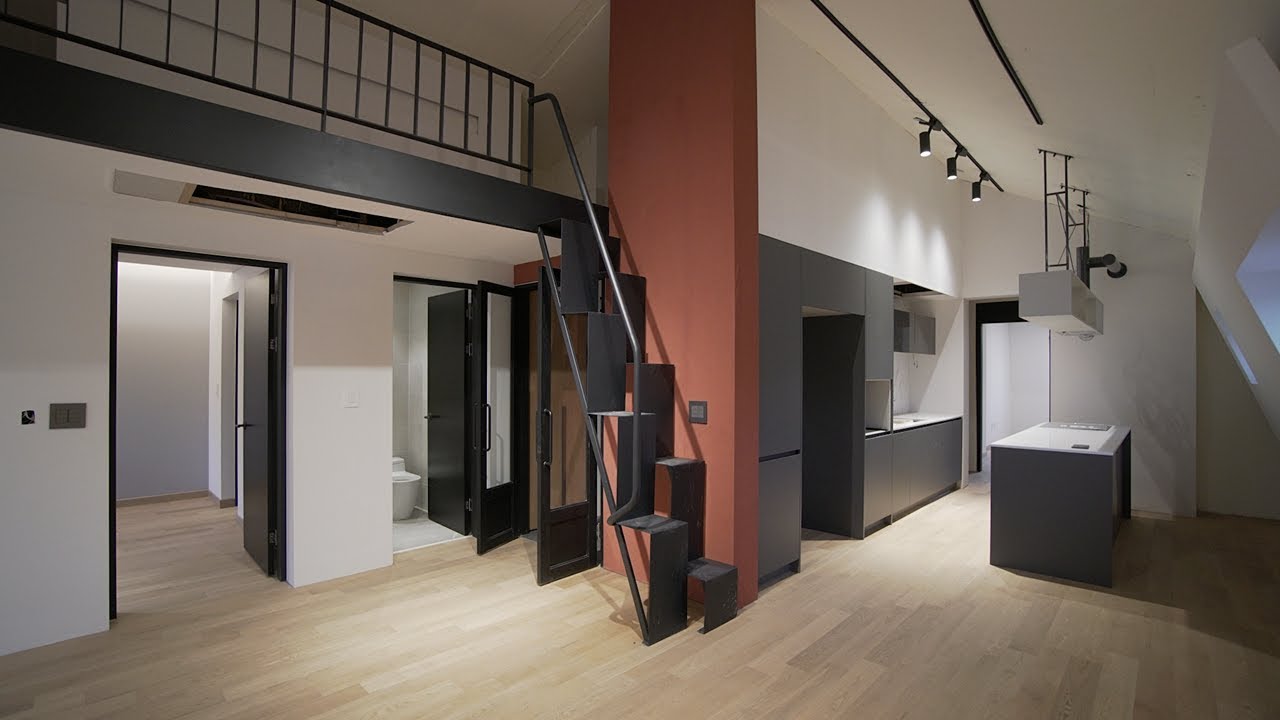 스튜디오로 쓰기 좋은 파격적인 4층 고야복층 / Korean Unique Interior Townhouse - YouTube
