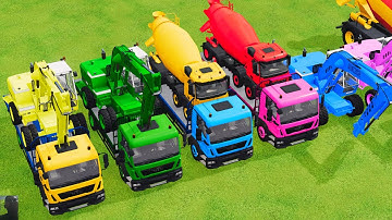 TRANSPORTING EXCAVATOR MIXER TRUCK Beamng.Drive Game FARMING SIMULATOR 22