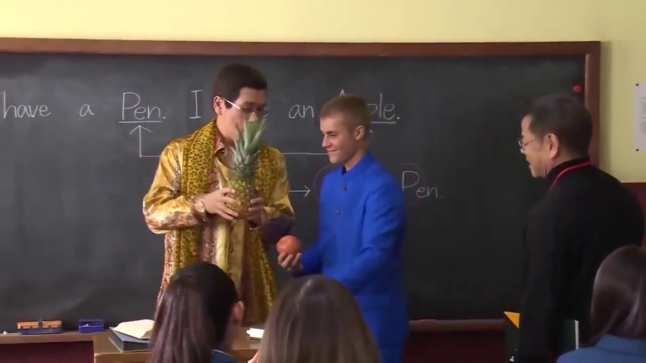 Pika Taro and Justin bieber Pen pineapple apple pen YouTube