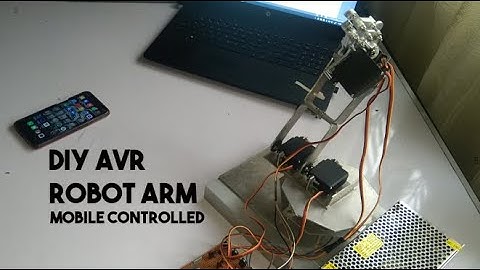 ATMEGA32 | DIY ROBOT ARM.V1 | MOBILE CONTROLLED
