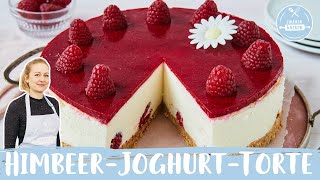 HimbeerJoghurtTorte ohne Backen | Sommertorte ☀ | NoBake HimbeerSahne Torte | Einfach Backen