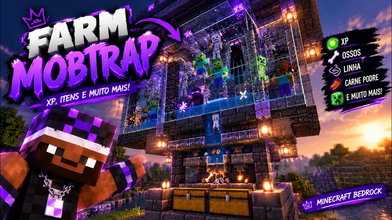 🔴 LIVE ON! 🔴 AO VIVO! CONSTRUINDO MINHA FARM MOBTRAP! 💀🏗️🔥 | MINECRAFT BEDROCK | XPHELIP GAMEPLAY