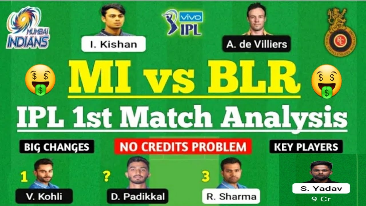 MI vs BLR dream11 team || MI vs BLR dream11 team | MI vs BLR dream11 today || BLR vs MI dream11 team