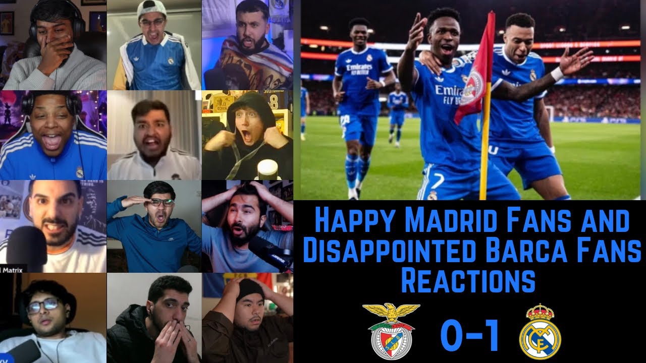 Happy Madrid Fans and Disappointed Barca Fans Reactions to BENFICA 0-1 REAL MADRID | UCL Round of 32