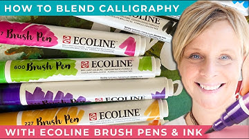 How to blending calligraphy with Ecoline Brush Pens with Inks