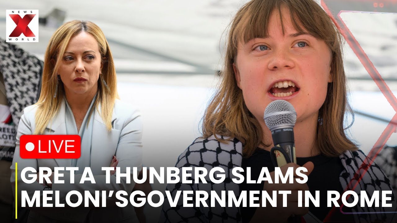 Rome Protest LIVE : Greta Thunberg Slams Meloni’s ‘Fascist Government’ in Rome Protest | NewsX World