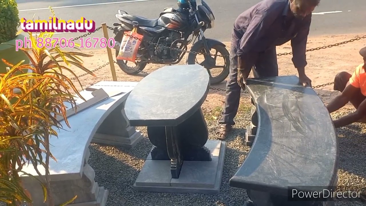 Stone bench works in tamilnadu                ph 88706 16780